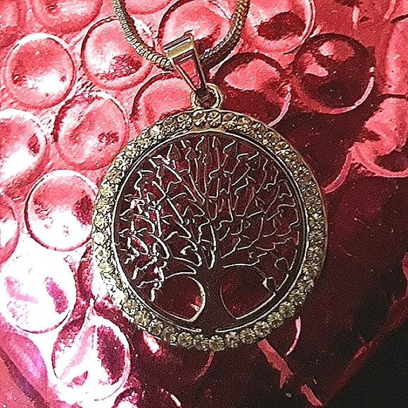 Gorgeous Rose Gold Tree of Life Dangle Earrings Crystal Rhinestones NEW - Picture 2 of 10